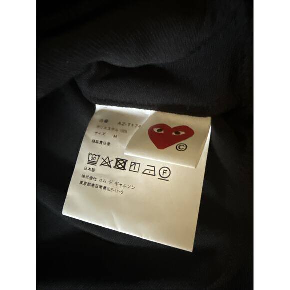 $270 PLAY Comme des Garcons Black Pullover Heart Hoodie AZ-T174-051 Mens Large - Picture 3 of 11